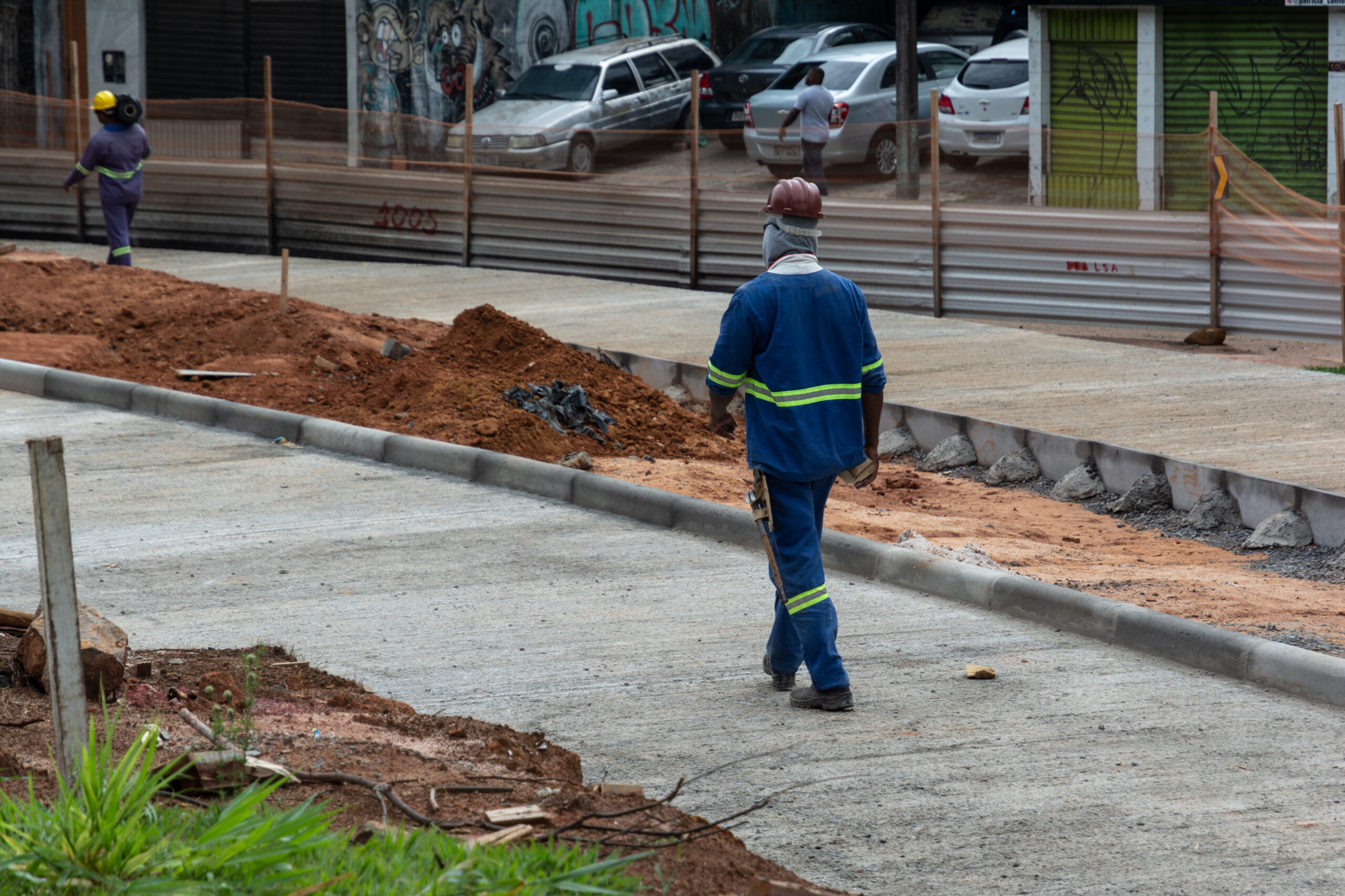 Salvador, Bahia, Brazil - January 25, 2024: View of the BRT transport construction site in the city of Salvador, Bahia.